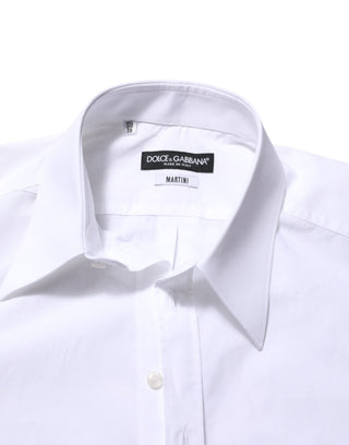 Dolce & Gabbana White Cotton MARTINI Men Formal Dress Shirt