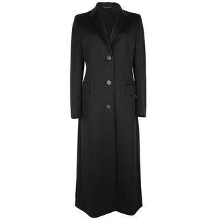 Made in Italy Black Wool Women Coat