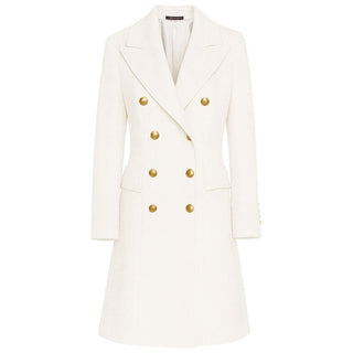 Made in Italy White Wool Women Coat