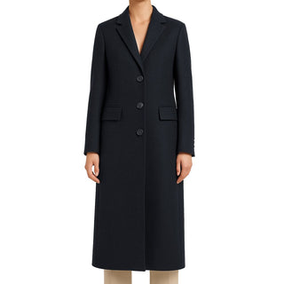 Made in Italy Black Wool Women Coat