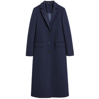 Made in Italy Blue Wool Women Coat