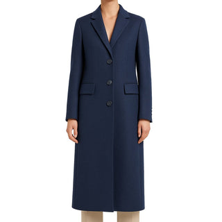 Made in Italy Blue Wool Women Coat