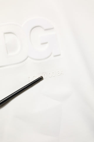 Dolce & Gabbana White Logo Hooded Men Sweatshirt  Sweater