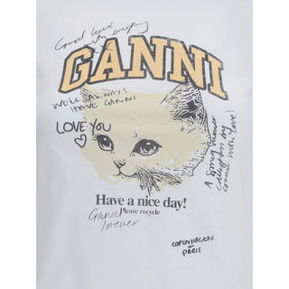Ganni Kitten print T-Shirt