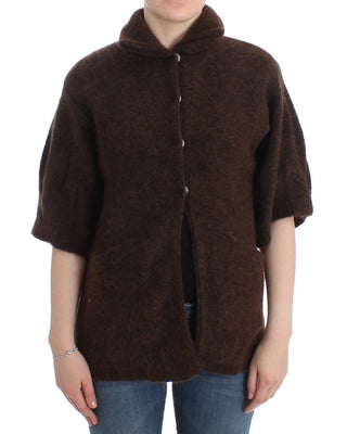 Cavalli Elegant Short Sleeve Brown Cardigan