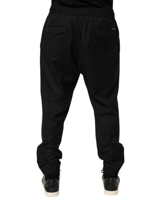 Dolce & Gabbana Black Drawstring Men Jogger Sweatpants Pants