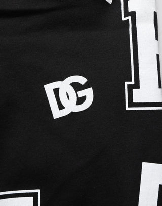 Dolce & Gabbana Black Logo Print Cotton Casual Bermuda Short