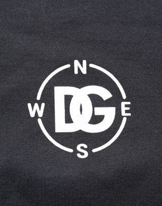 Dolce & Gabbana Black Logo Compass Cotton Crew Neck T-shirt