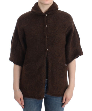 Cavalli Elegant Short Sleeve Brown Cardigan