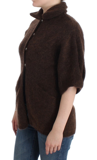 Cavalli Elegant Short Sleeve Brown Cardigan