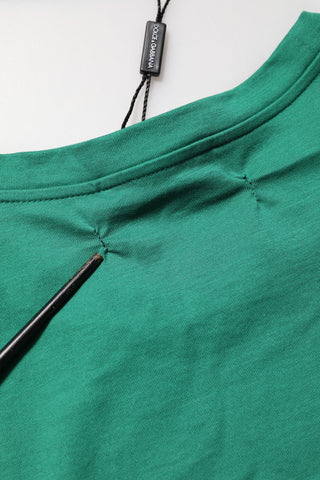 Dolce & Gabbana Green Cotton Graphic Logo Print Crewneck T-shirt