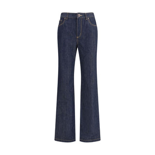 Alexander McQueen Blue Cotton Straight-Leg Jeans