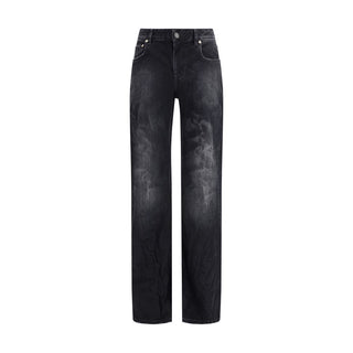 Balenciaga Black Cotton Relaxed Fit Jeans