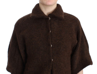 Cavalli Elegant Short Sleeve Brown Cardigan