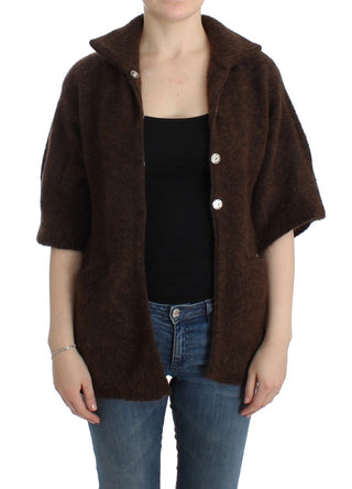 Cavalli Elegant Short Sleeve Brown Cardigan