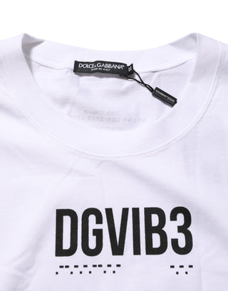 Dolce & Gabbana White Cotton Sleeveless Printed Tank T-shirt