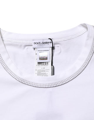 Dolce & Gabbana White Cotton Round Neck Men Underwear T-shirt