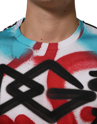 Dolce & Gabbana White Graffiti Crew Neck Short Sleeves T-shirt