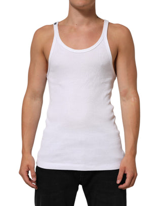Dolce & Gabbana White Sleeveless Round Neck Tank Top T-shirt
