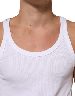 Dolce & Gabbana White Sleeveless Round Neck Tank T-shirt