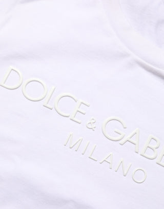 Dolce & Gabbana White Cotton Crew Neck Short Sleeves T-shirt
