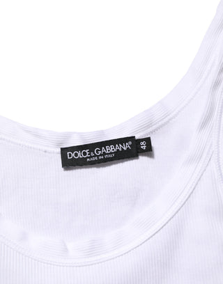 Dolce & Gabbana White Sleeveless Round Neck Tank Top T-shirt