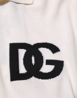 Dolce & Gabbana White Cotton Collared Short Sleeves T-shirt