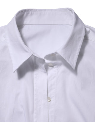 Dolce & Gabbana White Cotton Collared Buttoned Dress Shirt Top