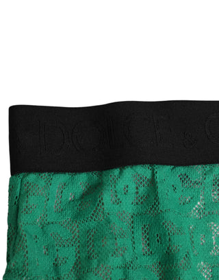 Dolce & Gabbana Green DG Logo Lace High Brief Panty Underwear