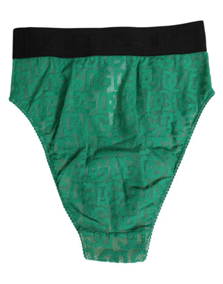Dolce & Gabbana Green DG Logo Lace High Brief Panty Underwear