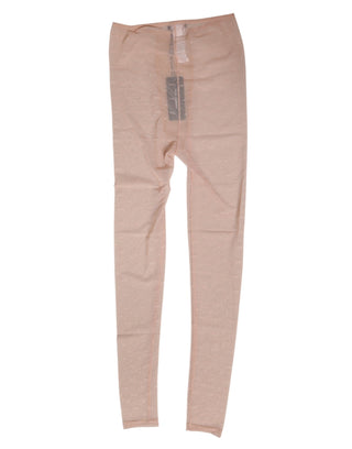 Dolce & Gabbana Beige Nylon Logo Lace Leggings Pants Underwear