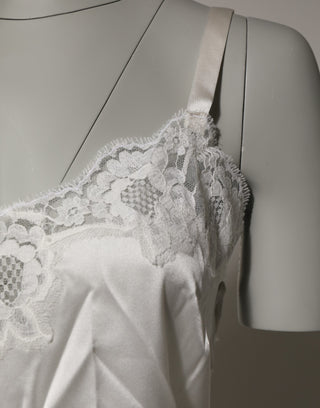 Dolce & Gabbana Off White Floral Lace Tank Lingerie Top Underwear