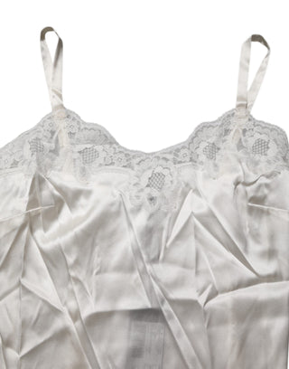 Dolce & Gabbana Off White Floral Lace Tank Lingerie Top Underwear