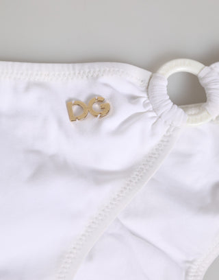 Dolce & Gabbana White Logo Swimsuit 2 Piece Top Bottom Swimwear