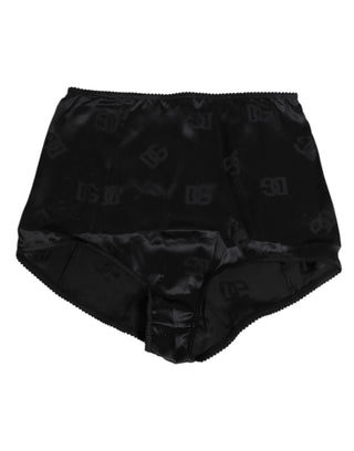 Dolce & Gabbana Black Silk Stretch High Waist Girdle Underwear