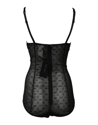 Dolce & Gabbana Black Nylon Stretch Bodysuit Lingerie Underwear