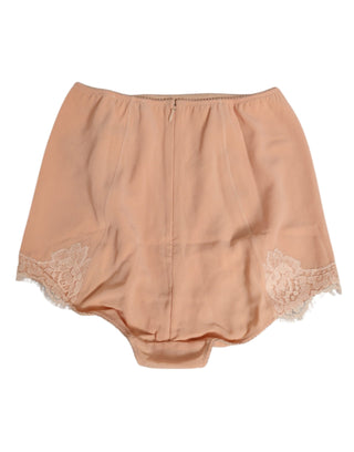 Dolce & Gabbana Beige Silk Stretch High Waist Girdle Underwear
