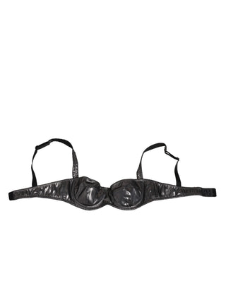 Dolce & Gabbana Black Acetate Stretch Balconette Bra Underwear