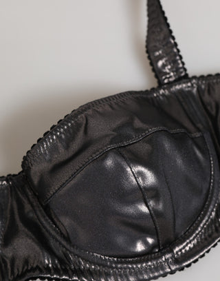 Dolce & Gabbana Black Acetate Stretch Balconette Bra Underwear