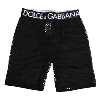 Dolce & Gabbana Black Cotton Logo Shorts Midi Trouser Underwear