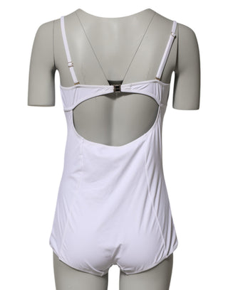 Dolce & Gabbana White Padded Balconette One Piece Swimwear
