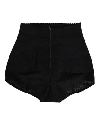 Dolce & Gabbana Black Nylon High Waist Short Panty Underwear