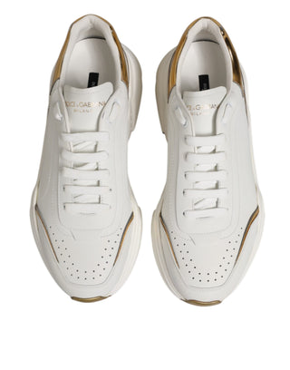 Dolce & Gabbana White Gold Daymaster Low Top Sneakers Shoes