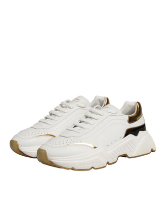 Dolce & Gabbana White Gold Daymaster Low Top Sneakers Shoes