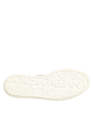 Dolce & Gabbana Black Leather Lace Up Low Top Sneakers Shoes