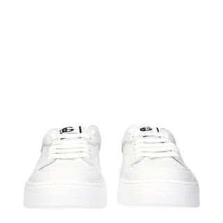 Dolce & Gabbana White Leather Low Top Sneakers