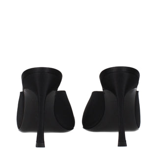 Amina Muaddi Black Satin Pumps