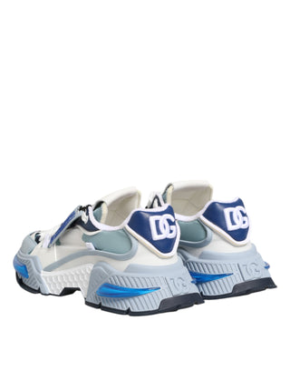 Dolce & Gabbana White Blue Nylon Airmaster Sneakers Shoes