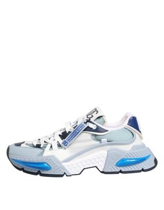 Dolce & Gabbana White Blue Nylon Airmaster Sneakers Shoes