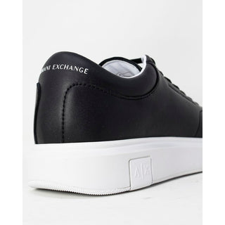 Armani Exchange Black Leather Low Top Sneakers